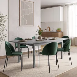 Tavolo allungabile 160-215x90 cm in legno cemento - Salem