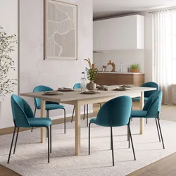 Tavolo allungabile 160-215x90 cm in legno rovere con top tortora - Salem