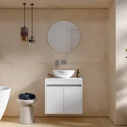 Mobile bagno portalavabo sospeso con ante 60 cm bianco opaco con specchio - Dedalo