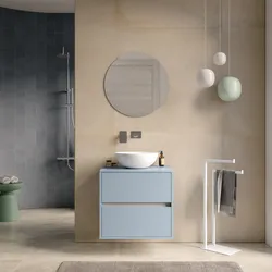 Mobile bagno portalavabo sospeso con cassetti 60 cm carta da zucchero con specchio - Dedalo