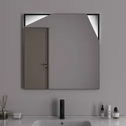 Specchio led da bagno 70x70 cm con cornice nero - Olifant