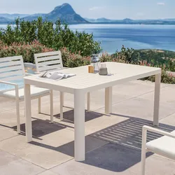 Tavolo da giardino allungabile 157/240x90 cm in alluminio beige - Carioca