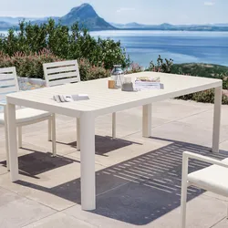 Tavolo da giardino allungabile 200/300x100 cm in alluminio beige - Carioca