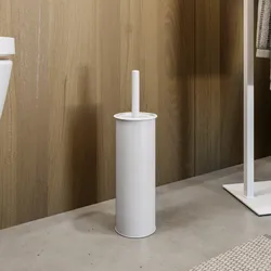 Portascopino d'appoggio in metallo bianco opaco - Clover