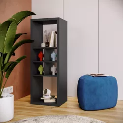 Libreria modulare 39x108h cm con 1 divisorio antracite - Tactik