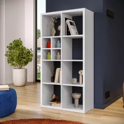 Libreria modulare 74x143h cm bianco con divisorio - Tactik