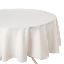 Tovaglia antimacchia rotonda 180 cm in tessuto bianco panna - Fenixia