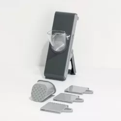 Mandolina multifunzione a stantuffo grigio chiaro e scuro