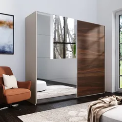 Armadio 251x223h cm cashmere con 2 ante scorrevoli rovere deciso e specchio - Alen