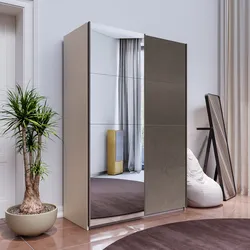 Armadio 150x223h cm cashmere con 2 ante scorrevoli bronzo e specchio - Alen