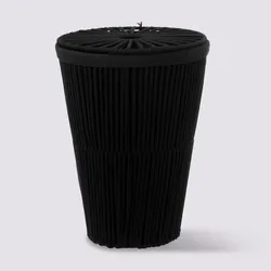 Cesto portabiancheria 42 L rotondo nero estraibile e lavabile