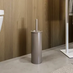 Portascopino d'appoggio in metallo tortora - Clover