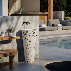 Lavabo freestanding da giardino 45x90 h cm in terrazzo dalmazia - Marks