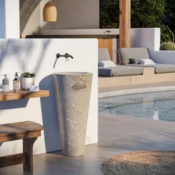 Lavabo freestanding da giardino 45x90 h cm in terrazzo veneziano - Marks