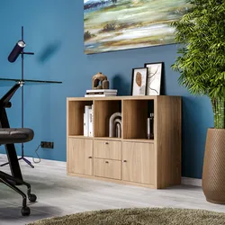 Mobile multiuso modulare 108x74h cm rovere con 2 ante e 2 cassetti - Tactik