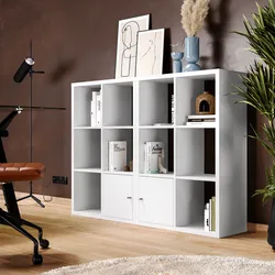 Mobile multiuso modulare 147x108h cm bianco con 2 ante - Tactik
