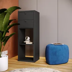 Libreria modulare 39x108h cm antracite con 2 cassetti - Tactik
