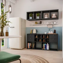 Mobile multiuso cucina 143 cm modulare e reversibile antracite - Tactik