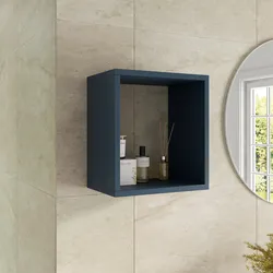 Pensile bagno 35 x 35 h cm con vano a giorno in legno blu esotico - Cuki