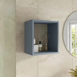 Pensile bagno 35 x 35 h cm con vano a giorno in legno carta da zucchero - Cuki