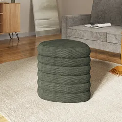 Pouf contenitore 46x41 cm in tessuto mesh cacao - Delmar