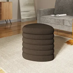 Pouf contenitore 46x41 cm in tessuto mesh cacao - Delmar