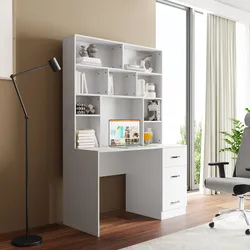 Scrivania 120x55 cm bianco con libreria integrata - Targi