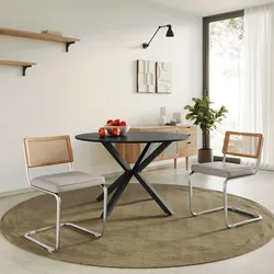 Set 2 sedie in similpelle grigio ghiaccio con schienale in paglia - Crafty