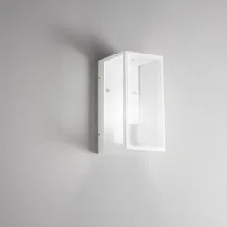 Applique lanterna da esterno 13x13x26h cm in alluminio bianco