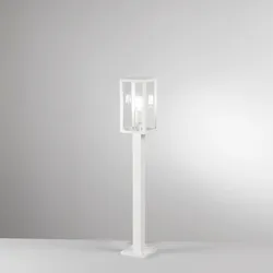Lampione a lanterna da esterno 13x13x86h cm in alluminio bianco