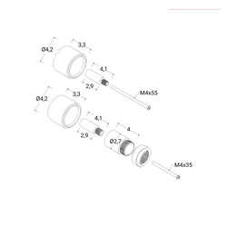 Prolunga per miscelatore doccia incasso 5 spazzolato - Acq+