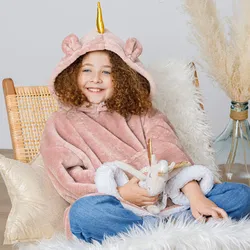 Coperta con cappuccio 60x95h cm a forma di unicorno - Timothy Kids