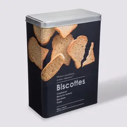 Contenitore per fette biscottate in metallo nero con disegno in rilievo - Savory