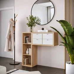 Mobile ingresso reversibile 112x108h cm rovere con 4 cassetti bianco - Tactik