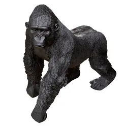 Figura decorativa 22h cm a forma di gorilla in pietra artificiale nero