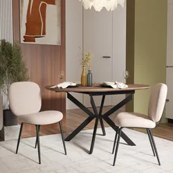 Set 2 sedie in tessuto pixel bianco con gambe in metallo nero - Reign