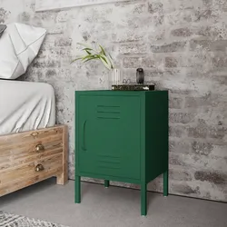 Comodino 40x60h cm in acciaio verniciato verde con 1 anta - Easton