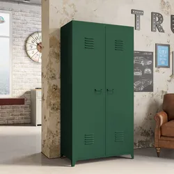 Armadio 90x180h cm in acciaio verniciato verde con 2 ante - Easton