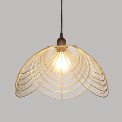 Lampada sospesa a fiore 38 cm in metallo oro