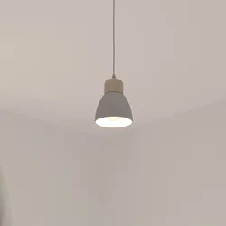 Lampada sospesa rotonda 15 cm in metallo bianco e legno
