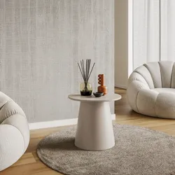 Tavolino rotondo 44 cm in legno tortora con base conica - Tecri