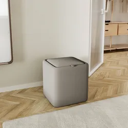 Pouf contenitore con vassoio 42x42 cm in tortora - Cohen