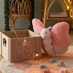 Peluche a forma di farfalla 28h cm in velluto rosa - Kids