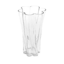 Vaso da interno 26h cm in vetro trasparente a forma di fiore