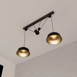 Lampada sospesa doppia 120x32 cm in metallo nero