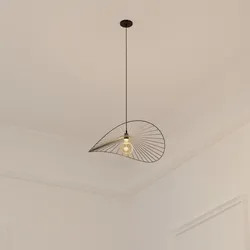Lampada sospesa rotonda 58 cm in metallo nero
