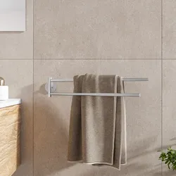 Portasalviette con fissaggio a snodo a muro con 2 bracci in acciaio inox spazzolato - Billie