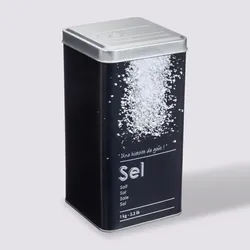 Contenitore per sale in metallo nero con disegno in rilievo - Savory