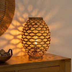 Lampada da tavolo 40h cm in giacinto naturale