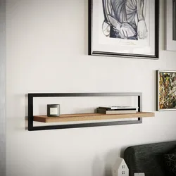Mensola 100x28h cm in legno di acacia e struttura in metallo nero - Candra
